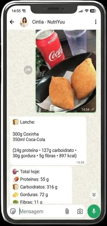 Registro de lanche no WhatsApp